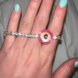 Kurt Geiger Pink and Gold Bracelet